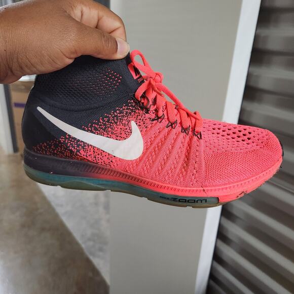 Nike Zoom Hot Pink All Out Flyknit Women's Sz 8.5 Running Sneakers Athletic Shoe - Picture 1 of 11